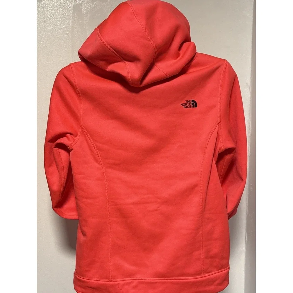 The North Face Hoodie Men's M Orange Pullover Fleece Sweatshirt Back Logo